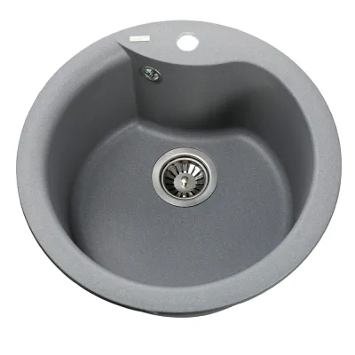Гранітна мийка Globus Lux ORTA 485 мм-А0003, сірий металік